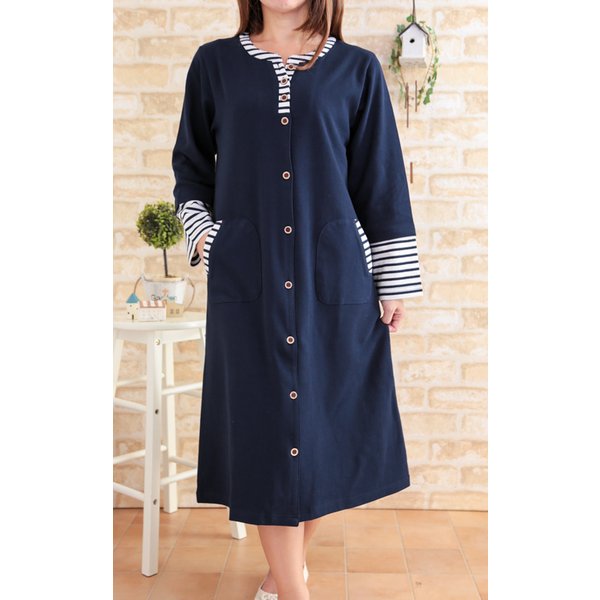  cotton 100% a little thickness .. knitted ground border switch long sleeve front opening One-piece mata two ti pyjamas also optimum spring autumn direction negligee birth go in . preparation M/L/LL/3L