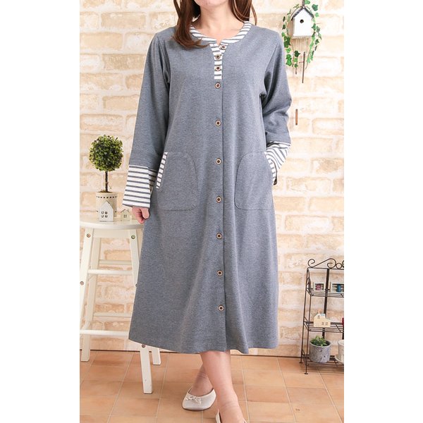  cotton 100% a little thickness .. knitted ground border switch long sleeve front opening One-piece mata two ti pyjamas also optimum spring autumn direction negligee birth go in . preparation M/L/LL/3L