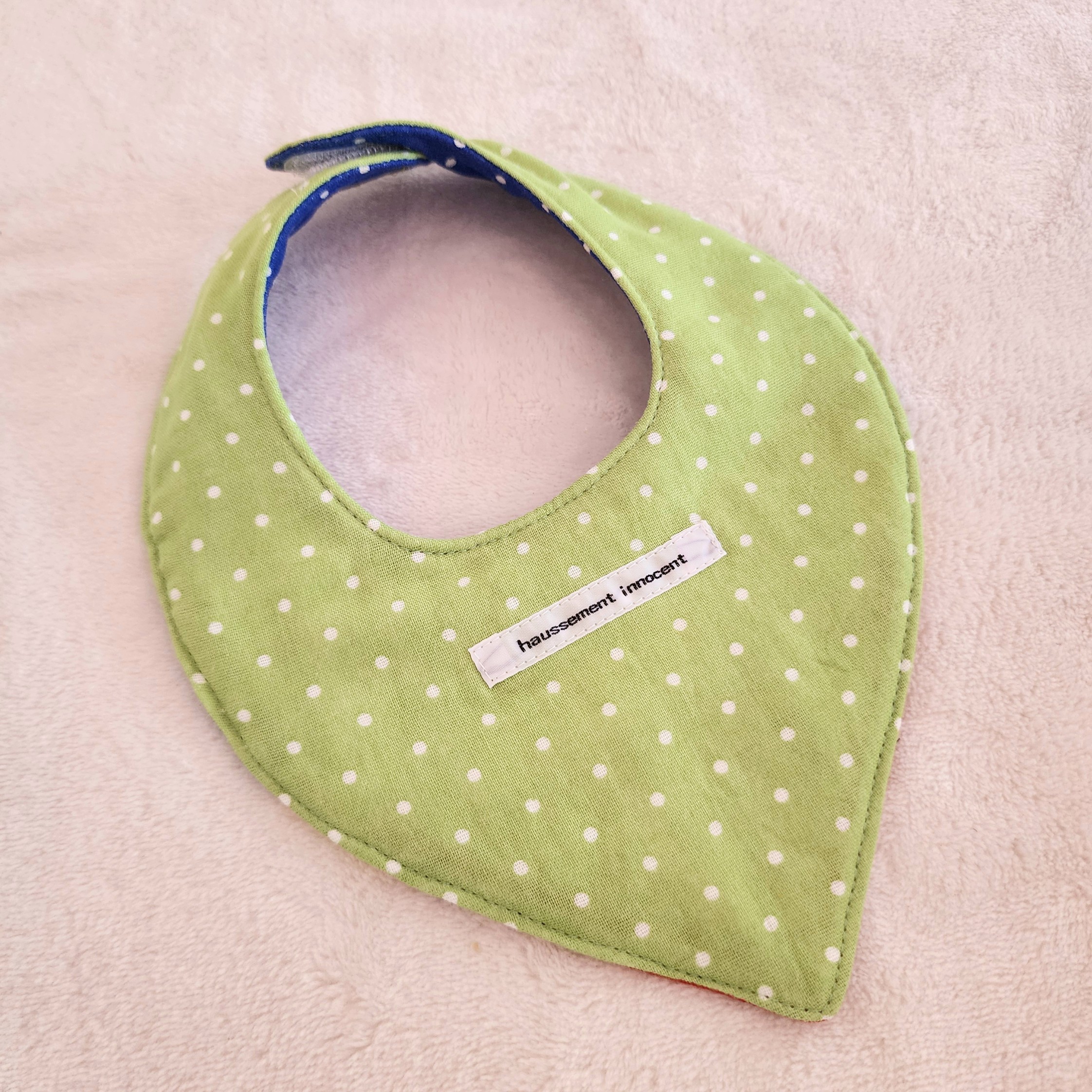  double gauze. reversible three rectangle baby's bib signal color 