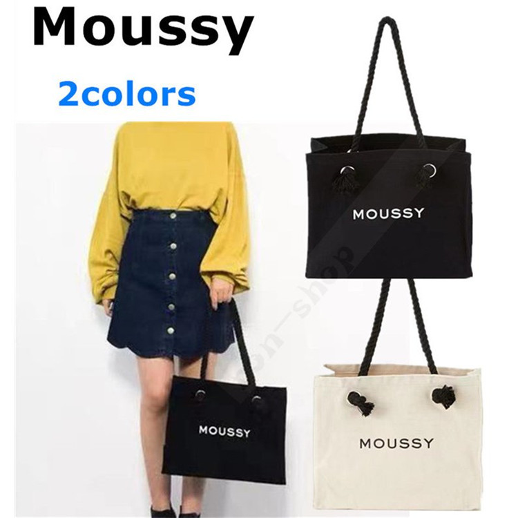 MOUSSY Moussy большая сумка женский парусина одноцветный наклонный ..a4 брезент легкий большая вместимость ходить на работу посещение школы 