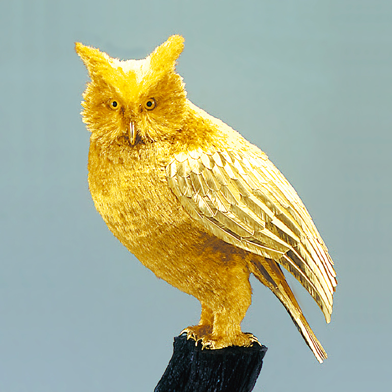  original made of gold ornament sima owl L size 