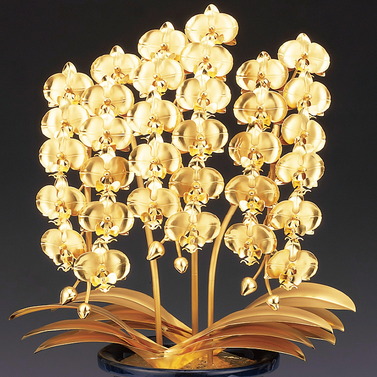  original made of gold ornament . butterfly orchid 3ps.@ establish L size 