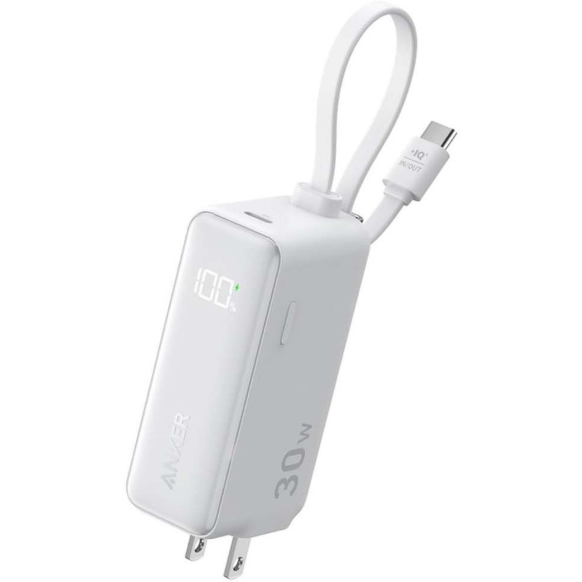 A1636N21 （Power Bank 30W, Fusion, Built-In USB-C ケーブル 5000mAh ホワイト）