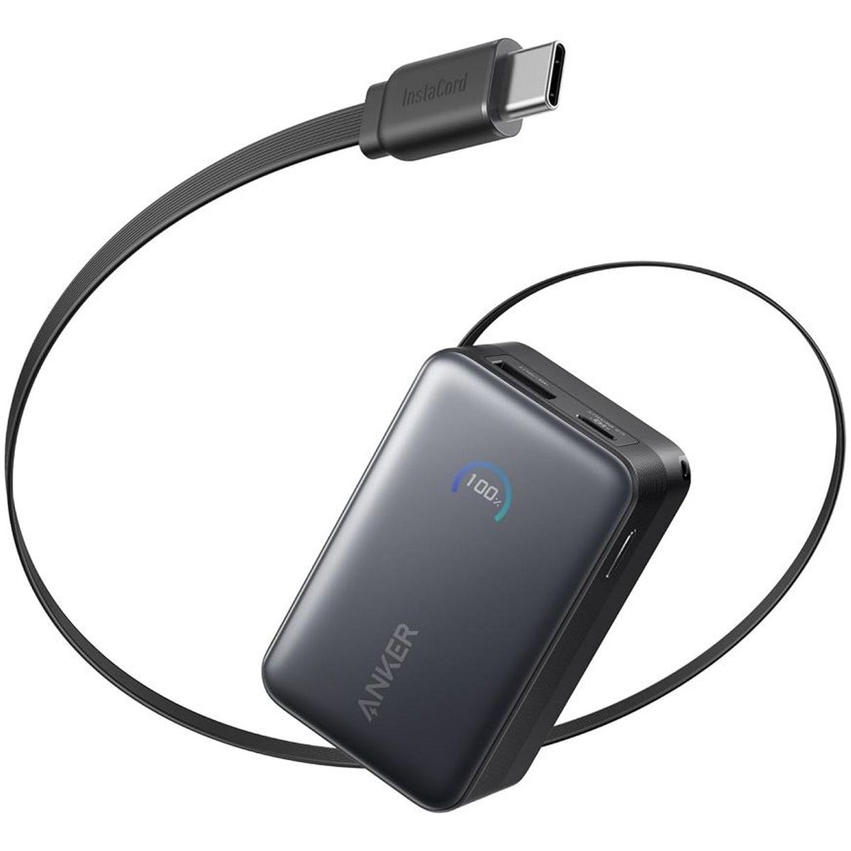 Anker A1638N11（Anker Nano Power Bank 10000mAh 45W 巻取り式 USB-Cケーブル 10000mAh 45W ブラック） モバイルバッテリーの商品画像