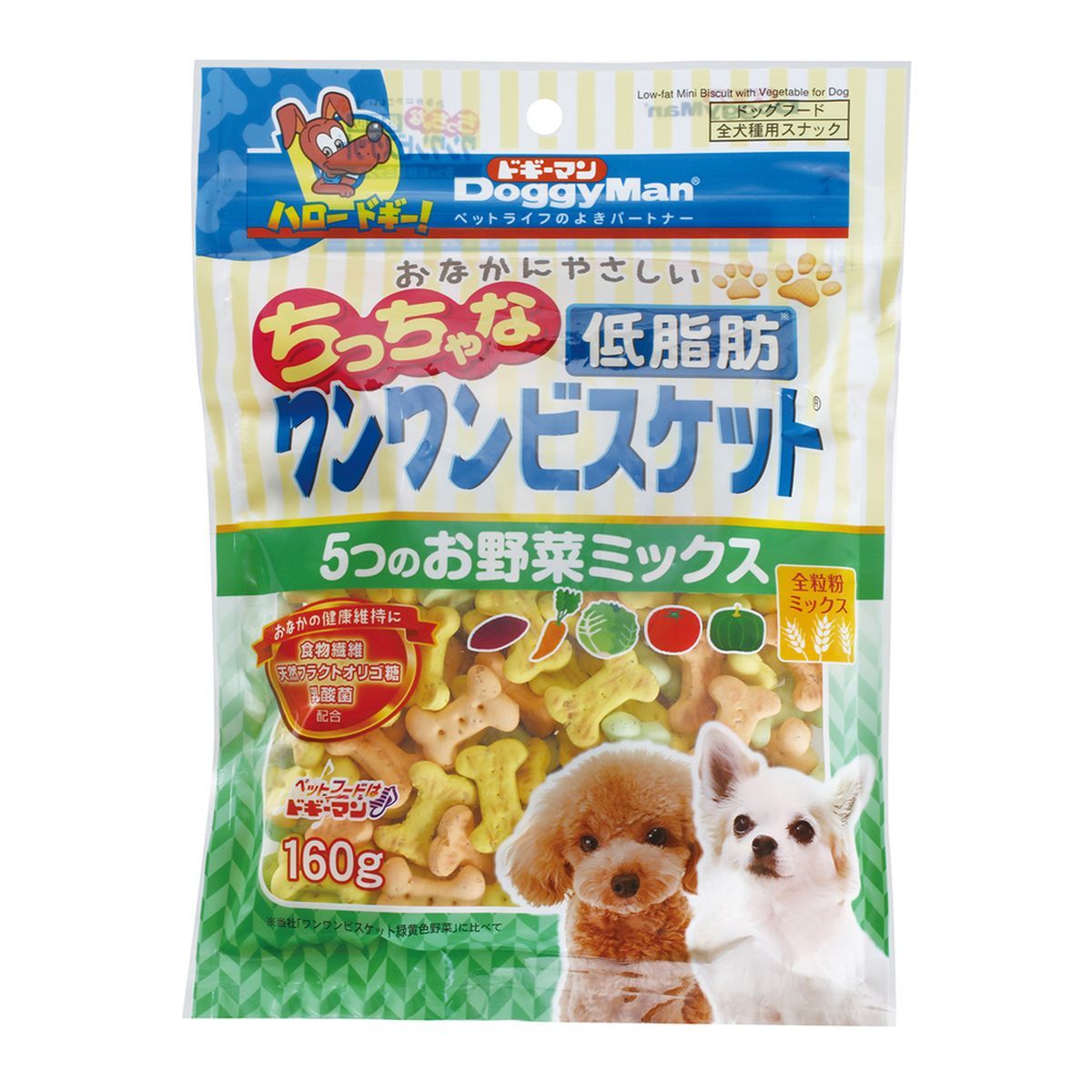 ドギーマン ドギーマン おなかにやさしい ちっちゃな低脂肪ワンワンビスケット 5つのお野菜ミックス 160g×30個 おなかにやさしい 犬用おやつ、ガムの商品画像