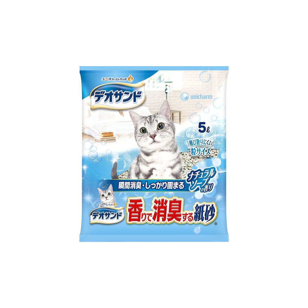 デオサンド 香りで消臭する紙砂ナチュラルソープの香り 5L×6個の商品画像