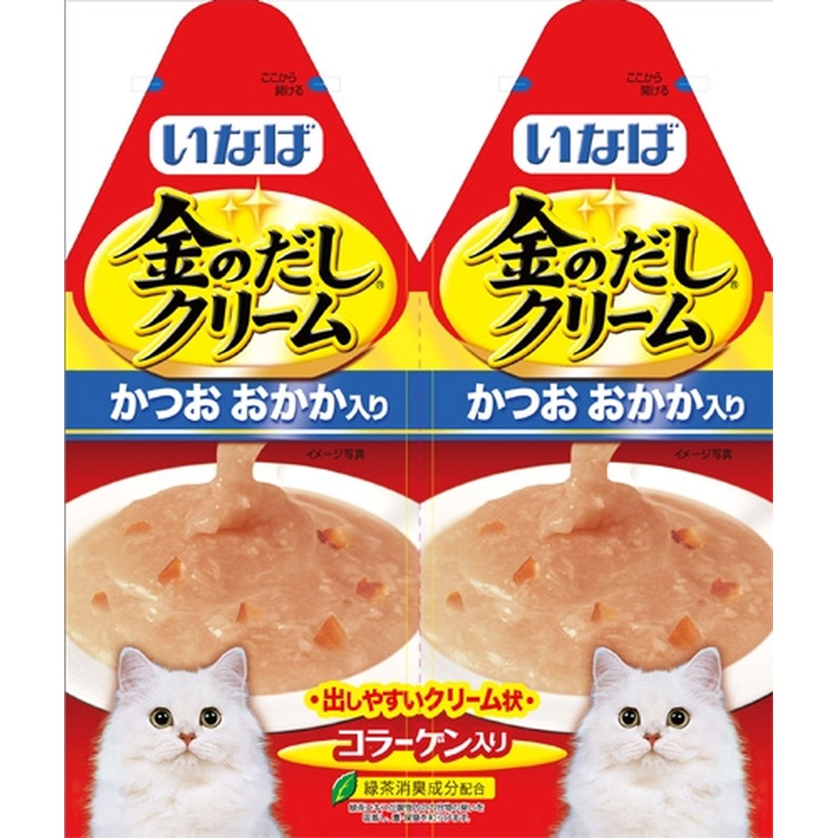 いなばペットフード 金のだしクリーム 猫用 かつお おかか入り IC-82 60g（30g×2個入）×48個 金のだし 猫缶、ウエットフードの商品画像