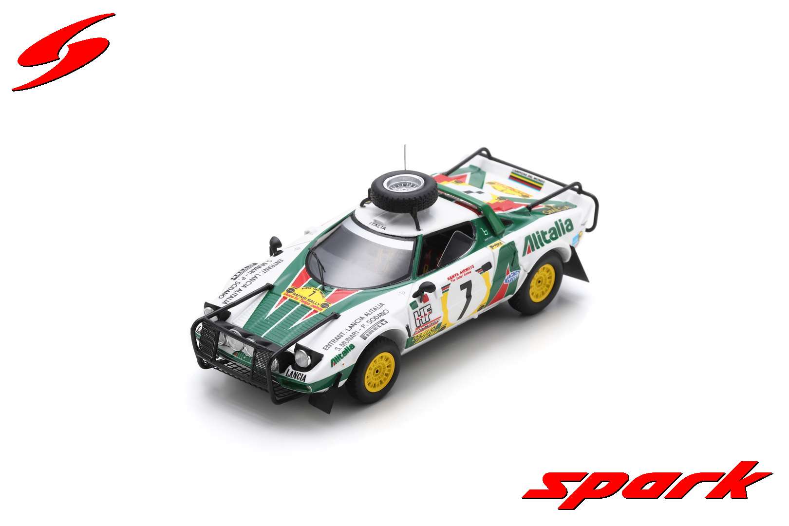 再値下げ！Lancia Stratos HF ミニカー 77' 1／43 スパークモデル Lancia Stratos HF No.7 3rd Safari Rally 1977 S