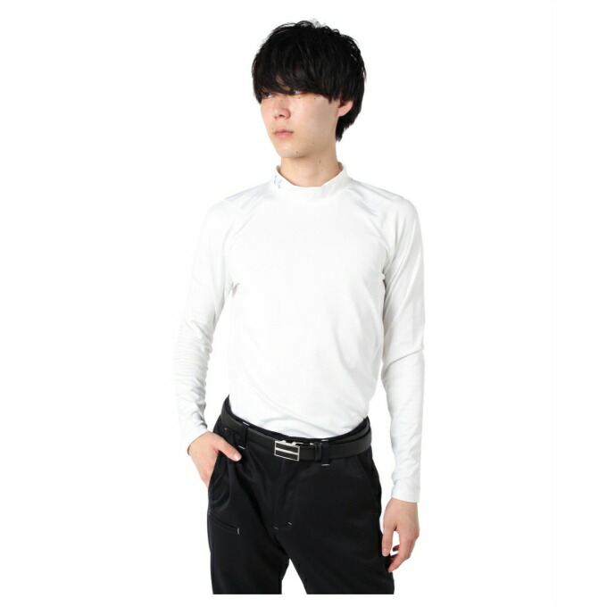 UAコールドギア フィッティド ロングスリーブ モック シャツ（ゴルフ/MEN）1375334 （100 White/HaloGray）の商品画像