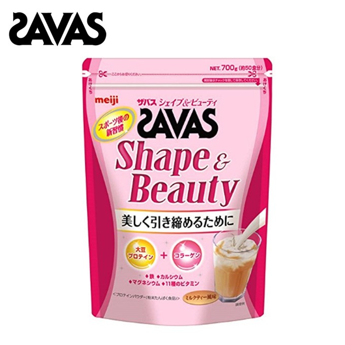 ザバス  ソイプロテイン  ミルクティー風味700g×3袋 明治 ザバス シェイプ＆ビューティ ミルクティー風味 700g ザバス ソイ