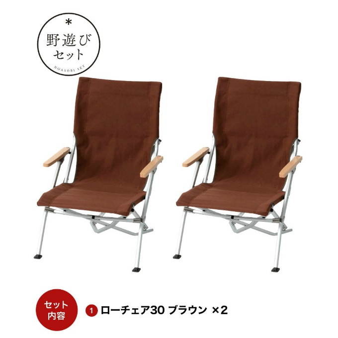  peak アウトドアチェア ブラウン snow peak 2026野遊びセット ローチェア30ブラウン2個セット FK-415