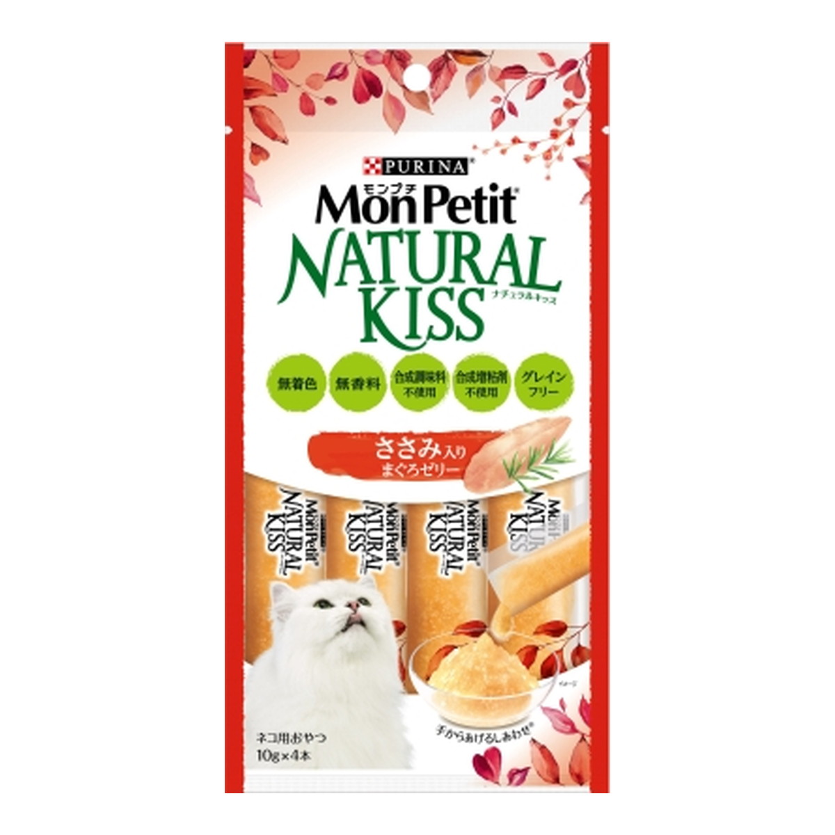 Nestle モンプチ ナチュラルキッス ささみ入り まぐろゼリー 40g（10g×4本）×3個 PURINA モンプチ 猫用おやつの商品画像