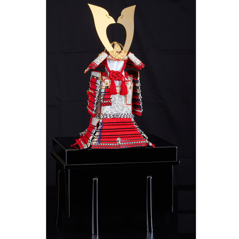  Boys' May Festival dolls armour decoration 13 number red thread .. taking large armour structure shape armour power stone work 