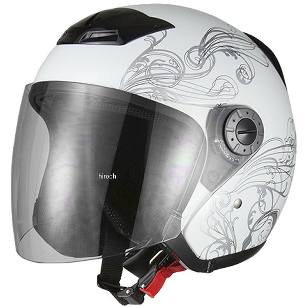ホワイト ジェットヘルメット　Lサイズ バイクヘルメット ジェット ジェットヘルメット L グラフィック