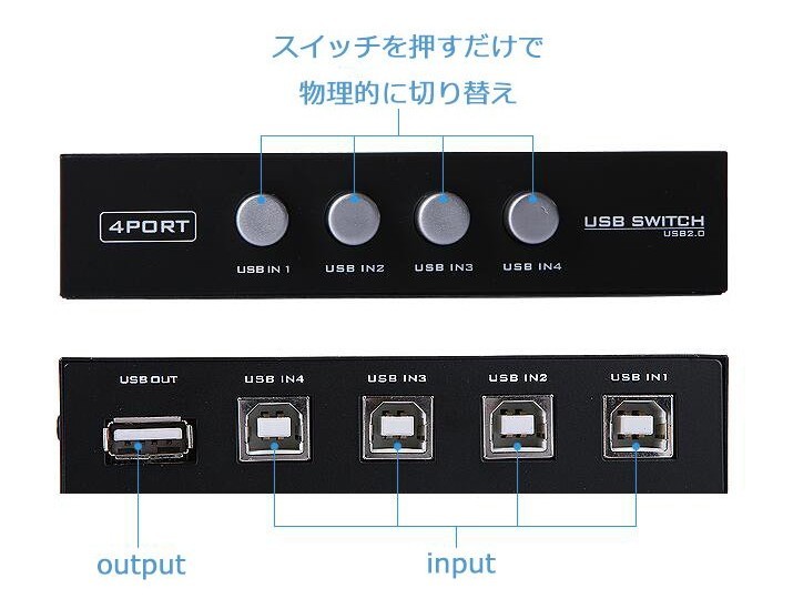 PC4 шт. для 4 порт USB переключатель ручной USB2.0 соответствует 4 ввод 1 мощность 4 порт переключатель легкий маленький размер _.