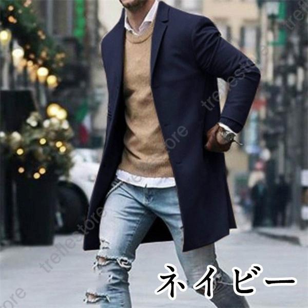  Chesterfield coat men's business coat commuting winter clothes outer long height gentleman clothes winter coat wool business casual stylish large size 