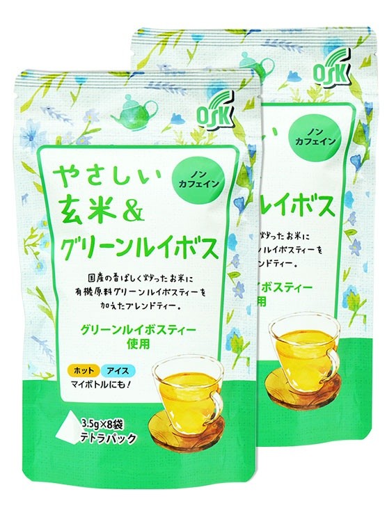 小谷穀粉 小谷穀粉 カフェインゼロやさしい 玄米＆グリーンルイボス 8袋 × 2個 健康茶の商品画像
