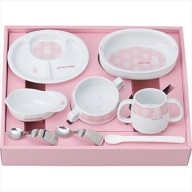 金正陶器 マイファースト ミッフィー ベビー食器セット ピンク 407753 離乳期に合わせてお使いいただける食器セットの商品画像