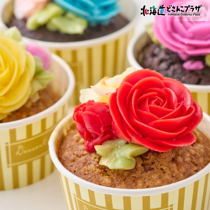  production ground shipping [. flower. cupcake 6 piece set ( rose )] freezing including carriage 
