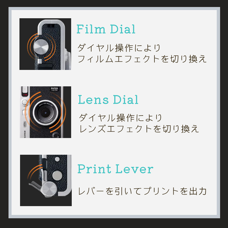  Fuji Film Cheki instax mini Evo Hybrid instant camera 5 point set 