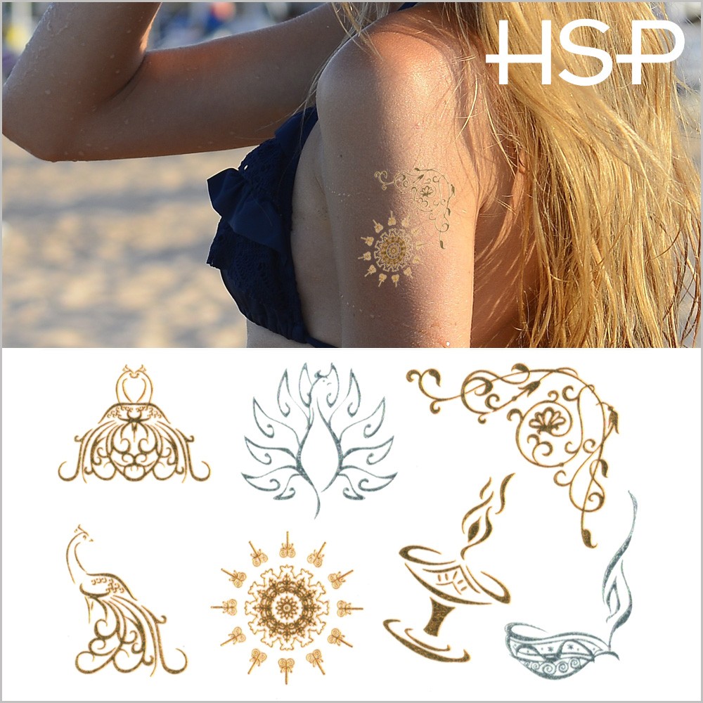 タトゥーシール ゴールド シルバー 2枚セット アラビアンピーコック 星 文字 蝶 花 龍 バタフライ メンズ ハロウィン Ts375 ボディピアスhomesliceproductions 通販 Yahoo ショッピング