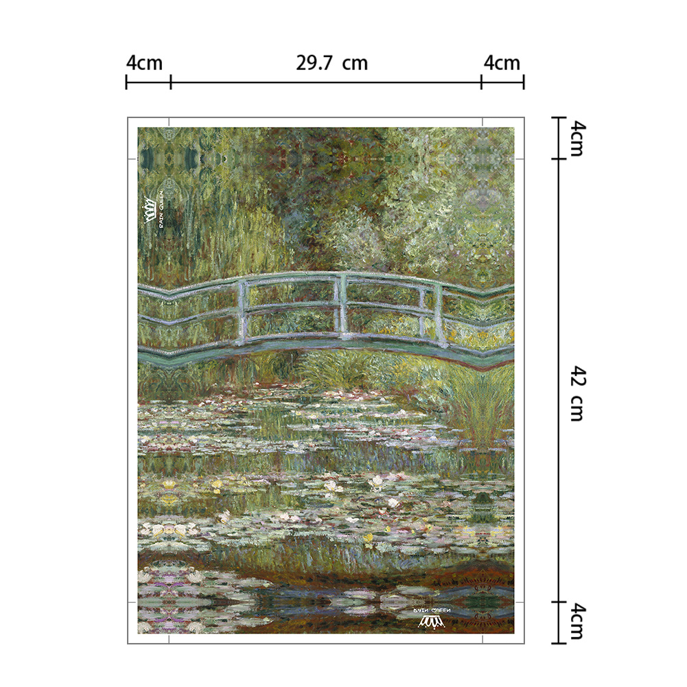  oil painting manner world name . width 30cm× length 42cmmone water lily. .. japanese . oil painting picture interior stylish ornament . fabric panel art panel takarafune