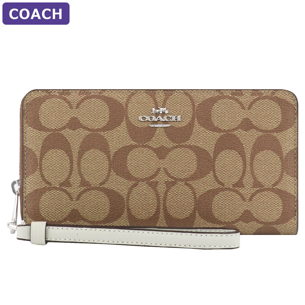 COACH COACH ロングジップアラウンドウォレット シグネチャー キャンバス C4452 SVV7Q（カーキ/ライトセージ） レディース長財布の商品画像