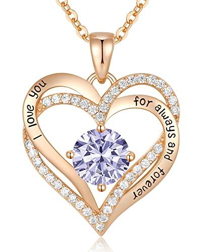 CDE Forever Love ハートペンダントネックレス レディース 925スターリングシルバー 誕生石ジルコニア付き 誕生日 バレンタインデー CDE Forever Love レディース Women ハートペンダントネックレス 925スターリングシルバー 誕生石ジルコニア付き 誕生日 バレンタインデー for
