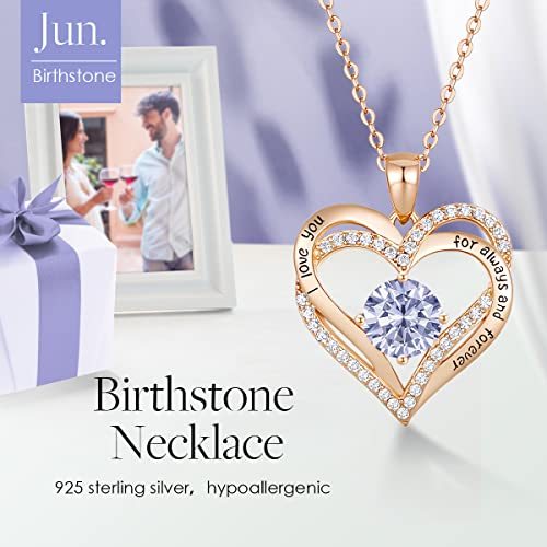CDE Forever Love ハートペンダントネックレス レディース 925スターリングシルバー 誕生石ジルコニア付き 誕生日 バレンタインデー CDE Forever Love レディース Women ハートペンダントネックレス 925スターリングシルバー 誕生石ジルコニア付き 誕生日 バレンタインデー for