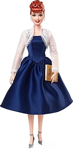Barbie Tribute Collection Lucille Ball Doll， Wearing Blue Dress & Lace Jack Barbie Tribute Collection Lucille Ball Doll， Wearing Blue Dress Lace Jacket， with Doll Stand Certificate of Authenticity， Gift for Collectors
