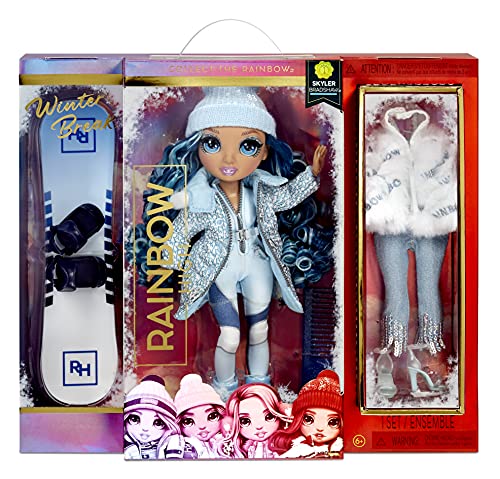 Rainbow High Winter Break Skyler Bradshaw ? Blue Fashion Doll and Playset w Rainbow High Winter Break Skyler Bradshaw Blue Fashion Doll and Playset with Designer Outfits， Snowboard Accessories