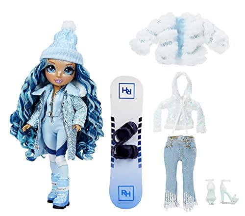 Rainbow High Winter Break Skyler Bradshaw ? Blue Fashion Doll and Playset w Rainbow High Winter Break Skyler Bradshaw Blue Fashion Doll and Playset with Designer Outfits， Snowboard Accessories
