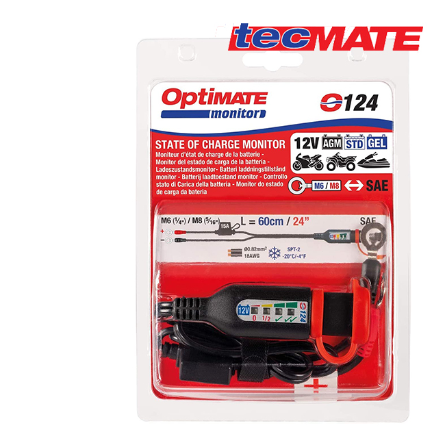  наличие иметь Tec Mate OptiMate O-124 12V свинец аккумулятор зарядка монитор напряжение мониторинг монитор M6/M8 круг терминал кабель 