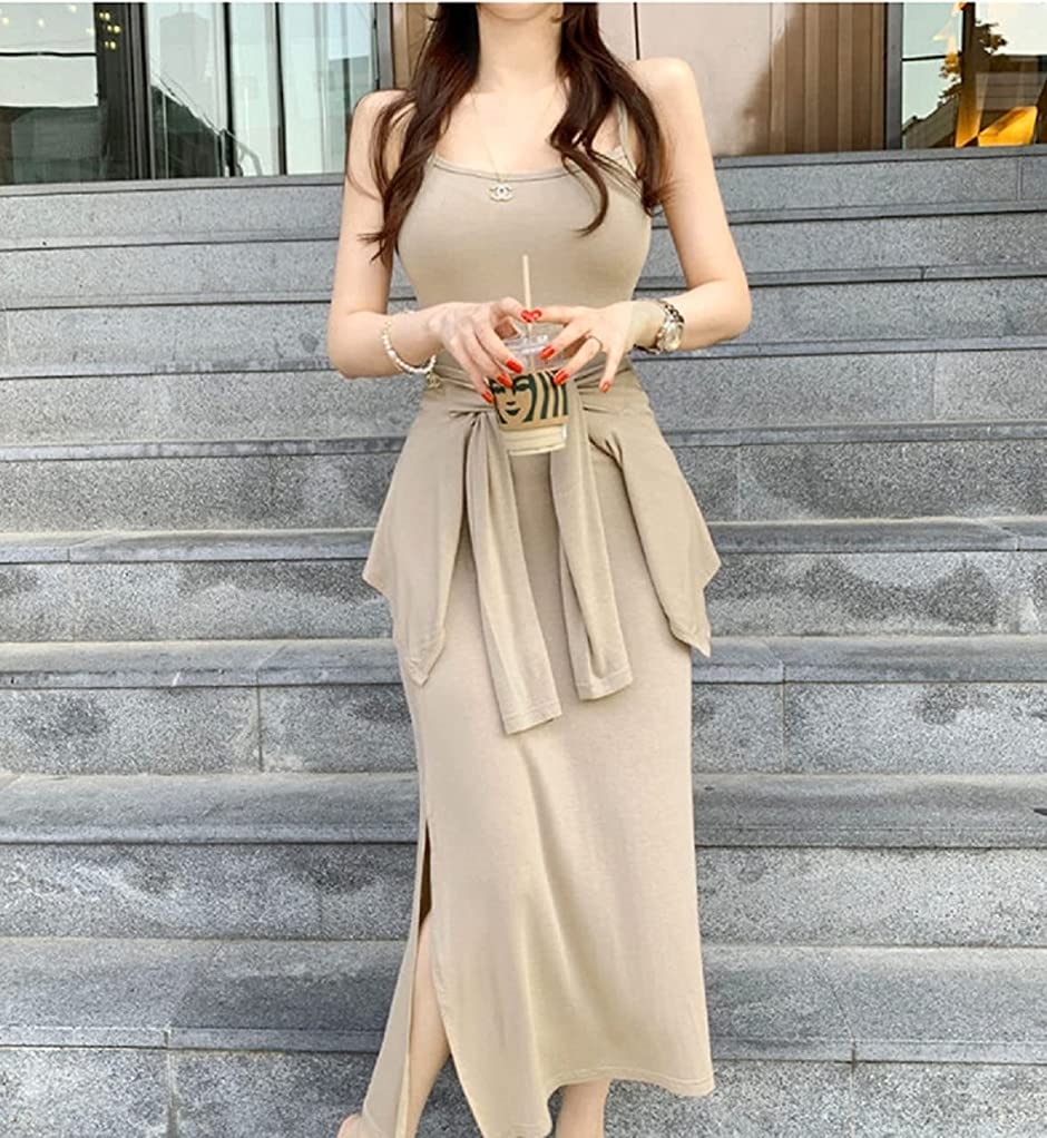 タイト ワンピース 長袖 カーディガン セット アップ ルームウェア ノースリーブ ロング マキシ 丈 胸元 セクシー ブラック M スピード発送 ホリック Paypayモール店 通販 Paypayモール