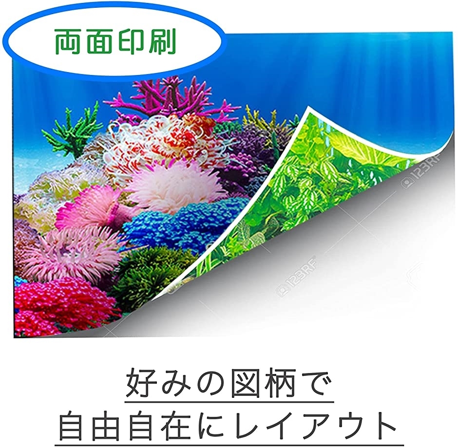 オンラインショッピング アクアリウム 水槽 魚タンク バックスクリーン 背景 水族館 水中 外観 装飾 30x62cm バックグラウンド ポスター Mdm