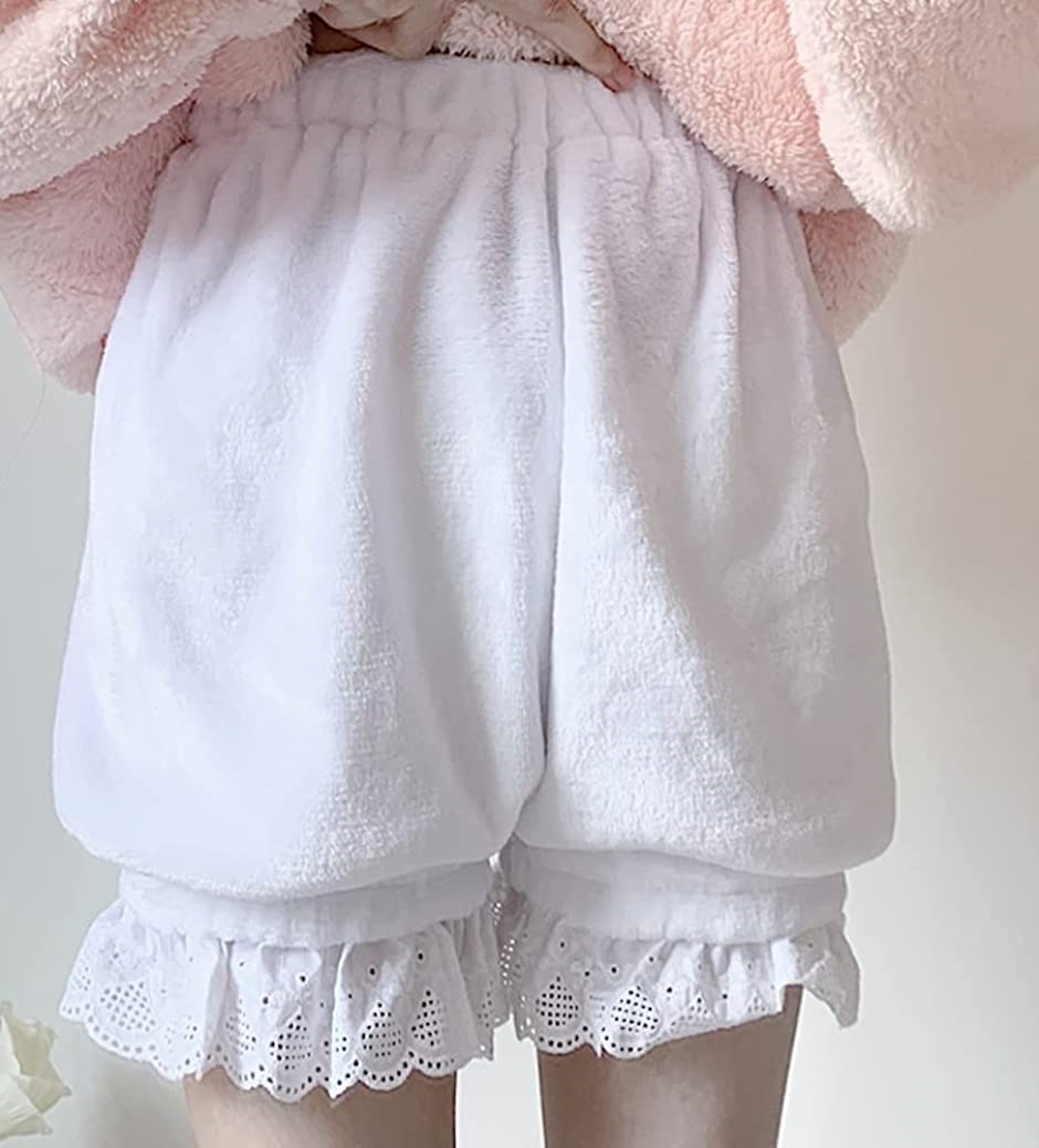 ほっこり 防寒 ドロワーズ かぼちゃパンツ コスプレインナー フリーサイズ B ホワイト Free Size Kpmkfnydad Institutpucnik Si
