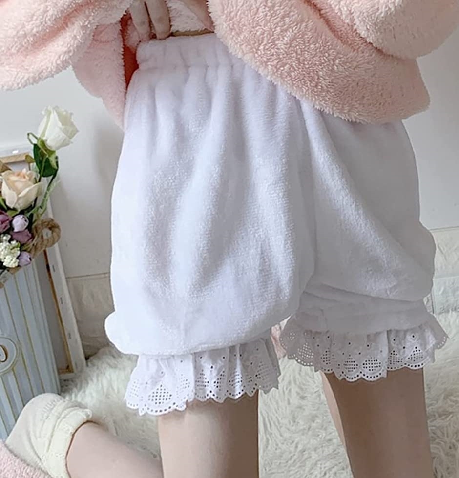 ほっこり 防寒 ドロワーズ かぼちゃパンツ コスプレインナー フリーサイズ B ホワイト Free Size Kpmkfnydad Institutpucnik Si