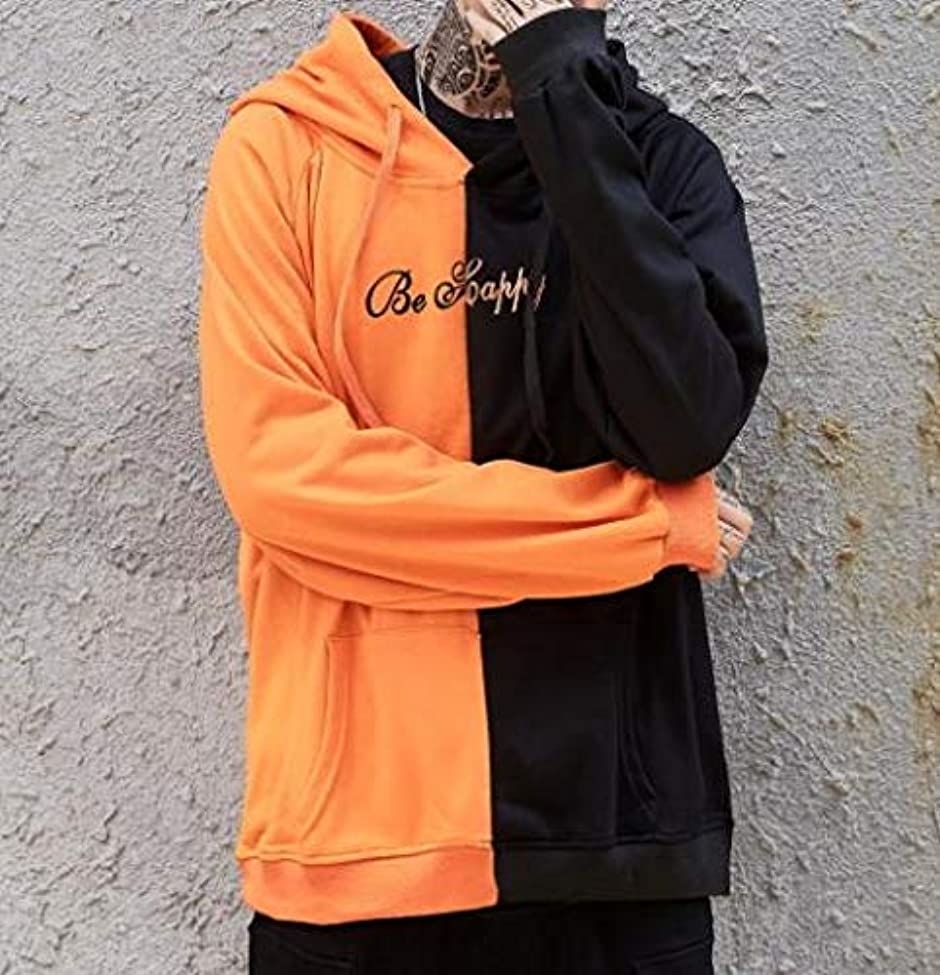 アスペルシオ フード付き 長袖 パーカー トレーナー メンズ スポーツ ヒップホップ 裏起毛 オレンジブラック S ホリック Paypayモール店 通販 Paypayモール