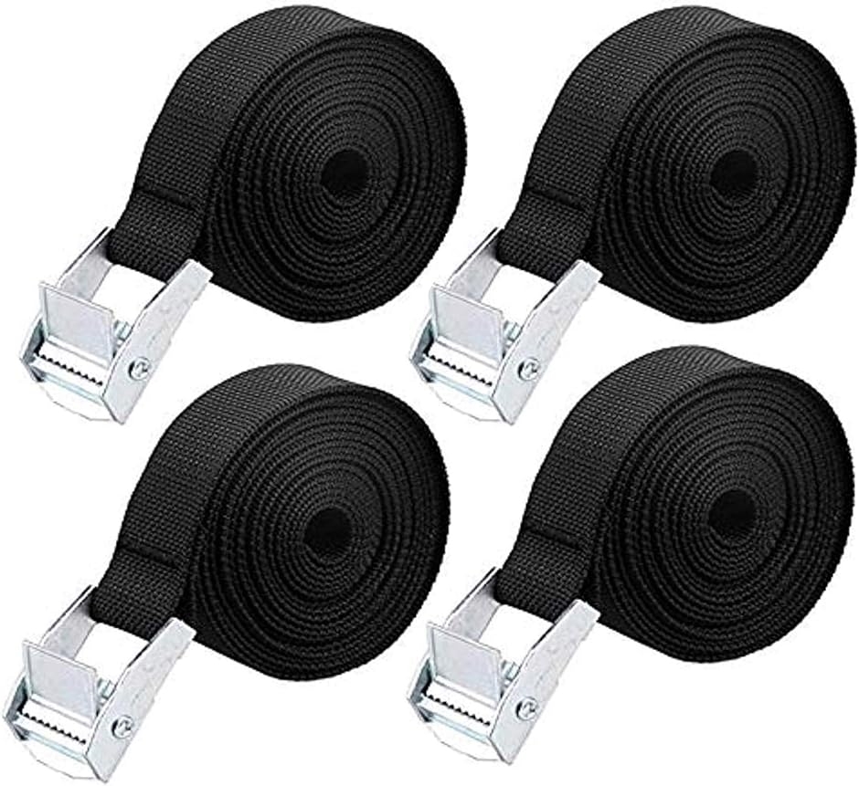  hell s leaf load tightening belt load tightening band packing belt fixation band 5m 4 pcs set ( black, 5m)