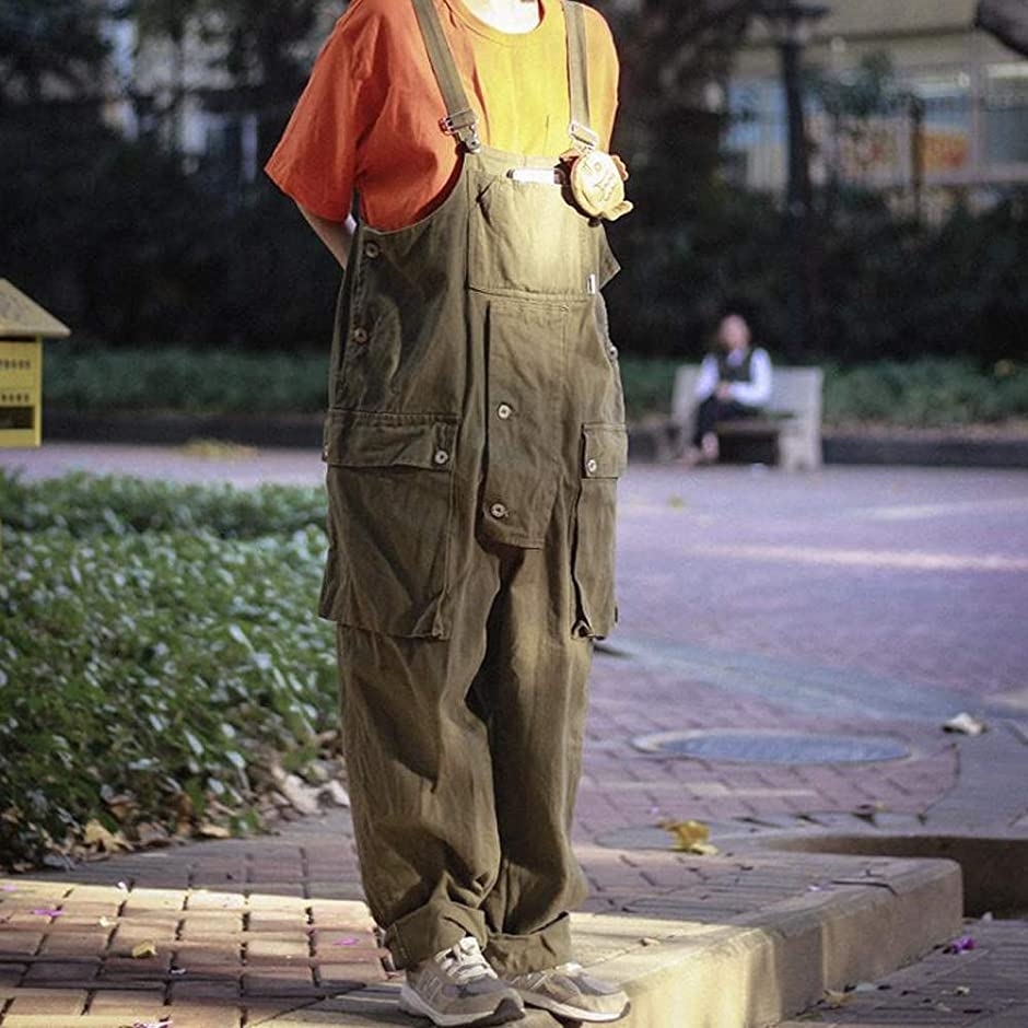 ッションア オーバーオール 秋冬 カーキ カーキ Xl ホリック Paypayモール店 通販 Paypayモール メンズ サロペット オールインワン 作業服 つなぎ サスペンダー ストリート とヌケ
