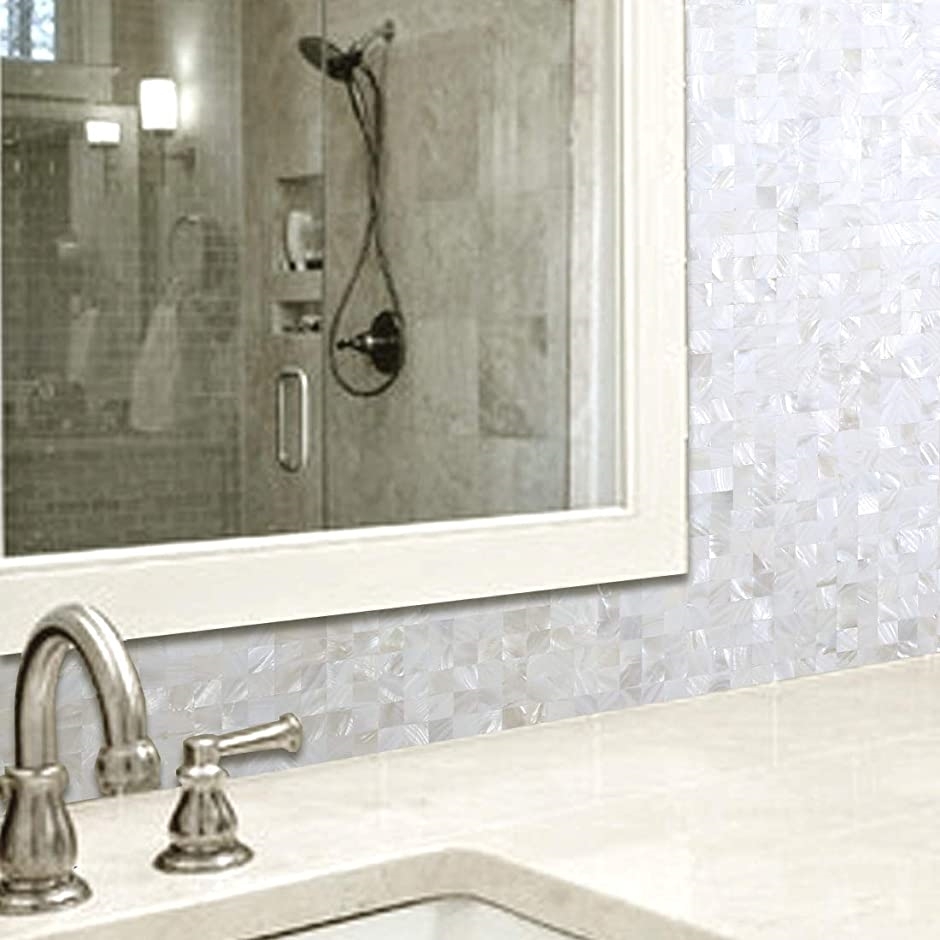 はありませ 天然シェルモザイクタイル Whites ホリック Paypayモール店 通販 Paypayモール 貝殻タイルシール 防水耐熱タイルシート 壁紙シール Diy内装壁タイル 台所用 Premium トトイレ Www Blaskogabyggd Is