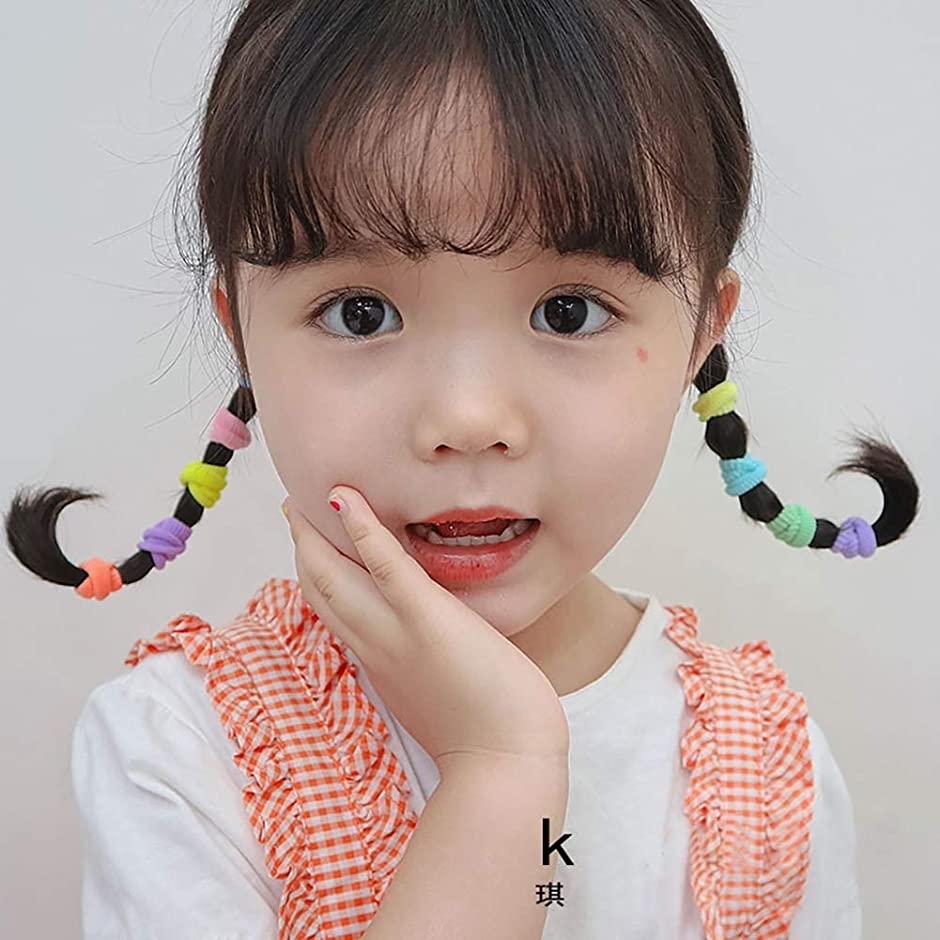 Bianhuan ヘアゴム こども 100本 セット 赤ちゃん 毎週更新 おしゃれ かわいい 髪ゴム カラフルb カラフル 子供