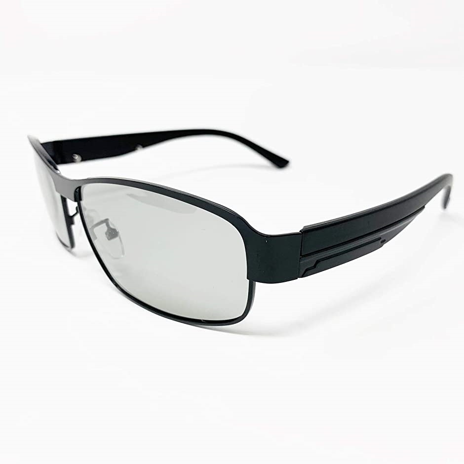 変色調光サングラス 偏光サングラス Uvカット 軽量 ドライブ ブラック 釣り アウトドア ケース付 マイクロファイバークロス付 即出荷