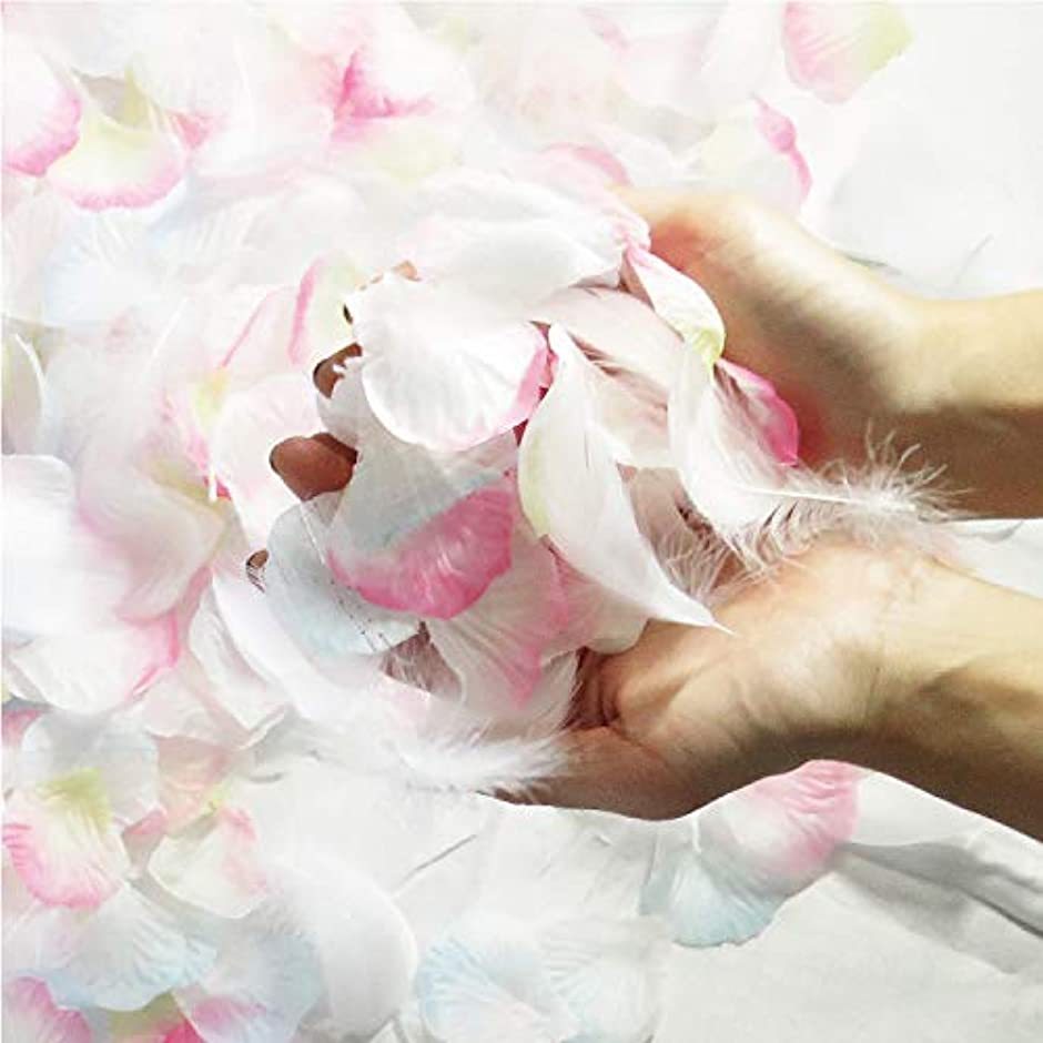 安い フラワーシャワー 造花 花びら 約1000枚 オリジナルの組み合わせ 3色と羽 マーメイド 最新アイテム