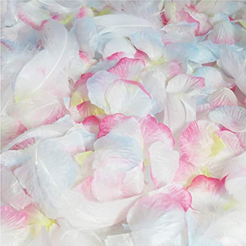 安い フラワーシャワー 造花 花びら 約1000枚 オリジナルの組み合わせ 3色と羽 マーメイド 最新アイテム