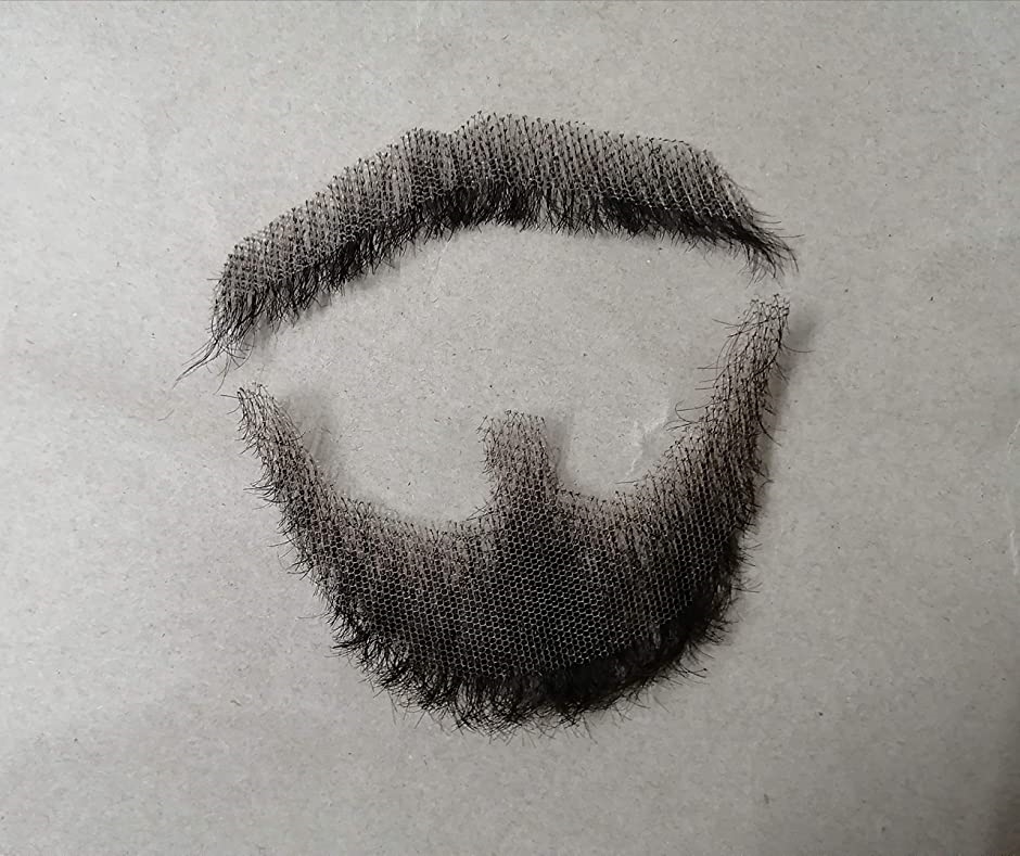 付け髭 ひげ 口髭 人毛 髪製髭 ウィッグ 手作り本物 正規販売店 1枚