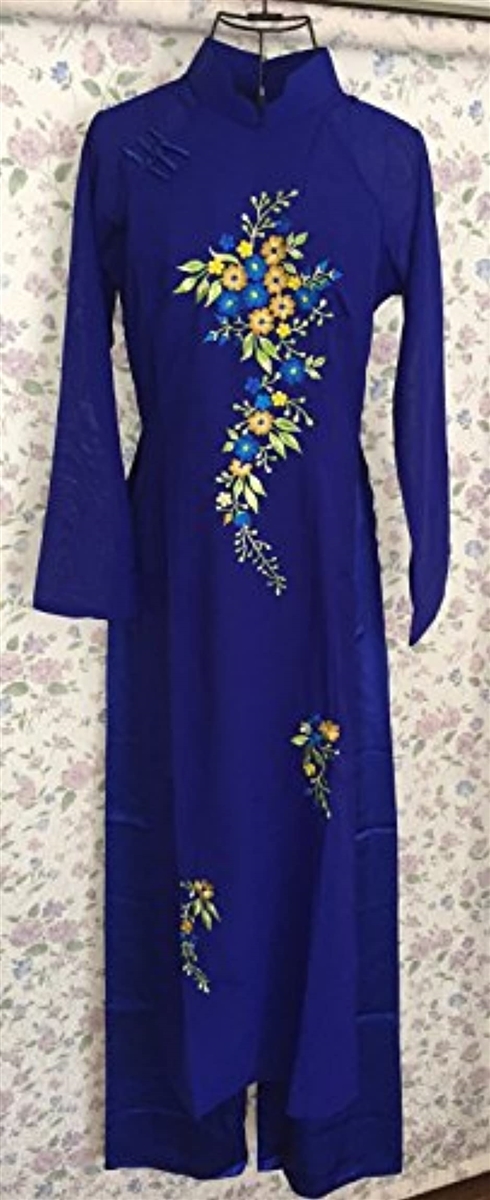 ブルー アオザイ パンツ ブルー M ホリック Paypayモール店 通販 Paypayモール ベトナム 民族 衣装 襟