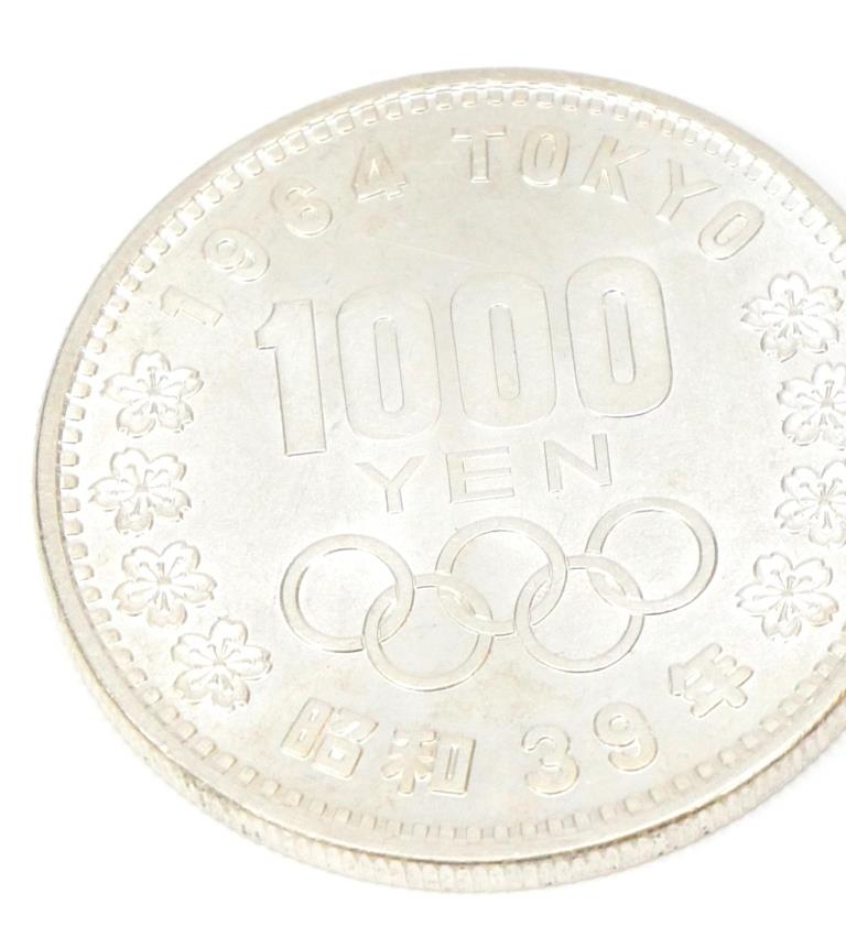  Showa era 39 year Tokyo Olympic 1000 jpy silver coin TOKYO staple product memory money 1964 year [ used ](65046)