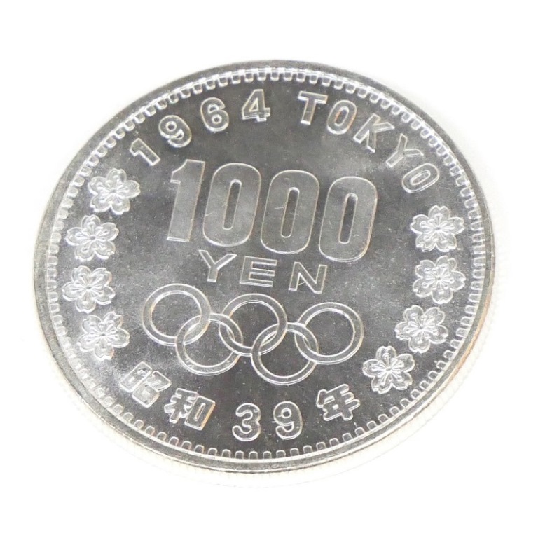  Showa era 39 year Tokyo Olympic 1000 jpy silver coin TOKYO staple product memory money 1964 year [ used ](65064)