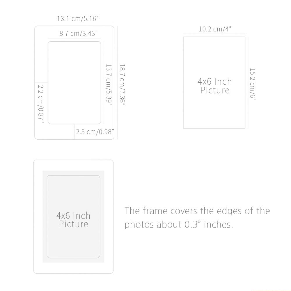  mono Like plain paper photo frame white 4x6 -inch PLAIN Paper Frame - White 20 sheets insertion (102 x 152mm